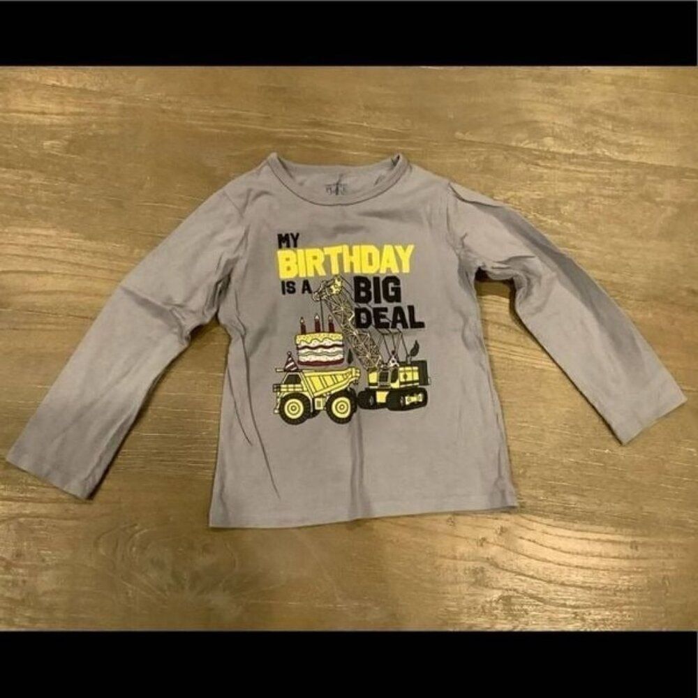 Children’s place boys birthday top long sleeve tee Trucks Sz 5t